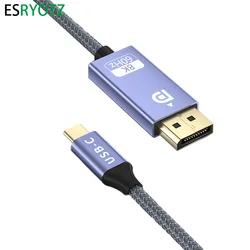 Thunderbolt 3 USB C to Displayport 1.4 cable 8K 4K 144Hz 2K 165Hz USB 3.1 Type C to DP cable for macbook pro Dell