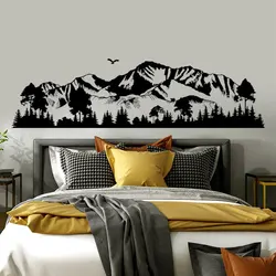 Mountain Silhouette Wall Decals Forest Wall Decals Woodland Wall Art Nursery Decor Woodland Baby Room For Bedrooms 3123