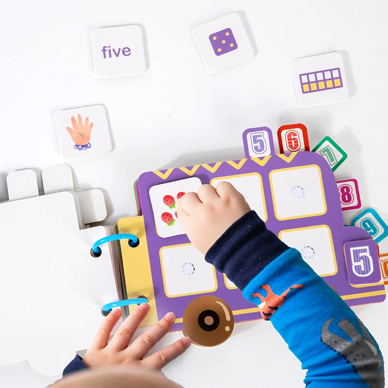 Bubble Magic Sticker Book Kids' Montessori Math Toy Wooden Learning Number Book for Children Early Learning Digital Cognition