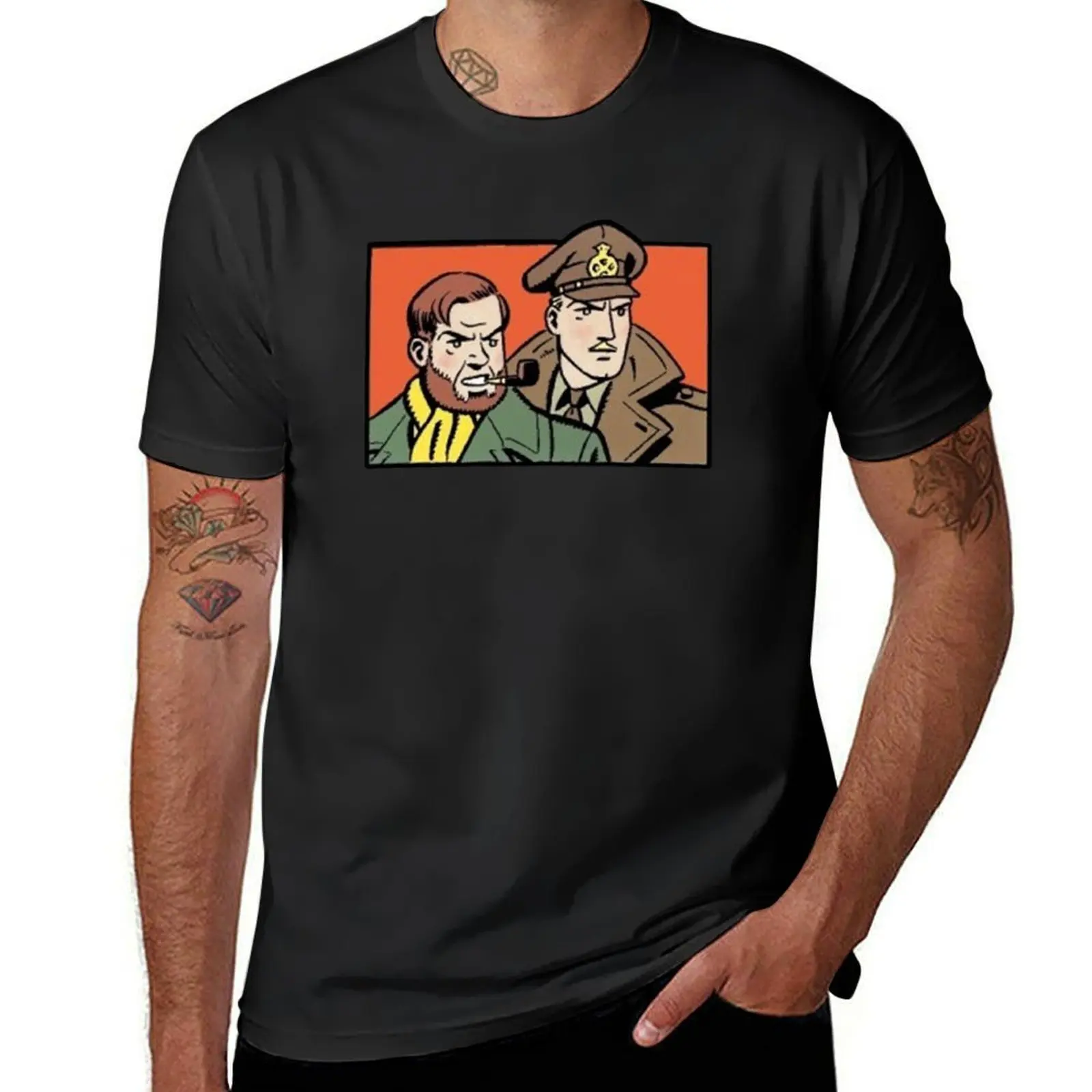 Blake and Mortimer Banner Figures T-Shirt tops customs cute tops Aesthetic clothing mens graphic t-shirts