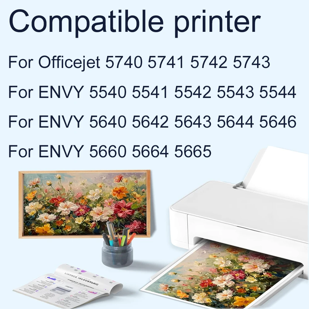 Vilaxh 62XL Ink Cartridge Compatible for HP 62 XL For HP62 Envy 5540 5640 7640 5646 5541 5740 5742 5745 200 250 7640 7644Printer