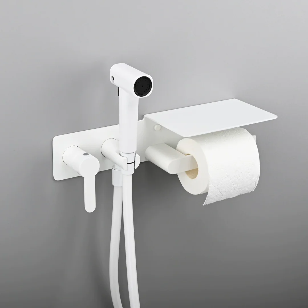 Brushed Rose Gold Toilet Bidet Faucet Paper Holder Hot Cold Bathroom Toilet Shower Blow-fed Spray Brushed Gold Bidet Faucet