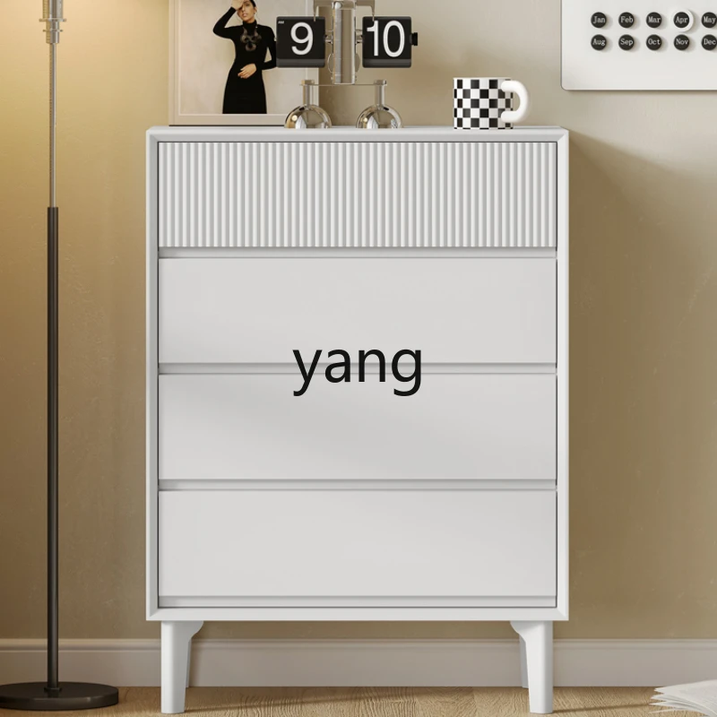 

Yhl Chest of Drawers Modern Minimalist Solid Wood Storage Cabinet Bedroom Locker Living Room Sofa Edge