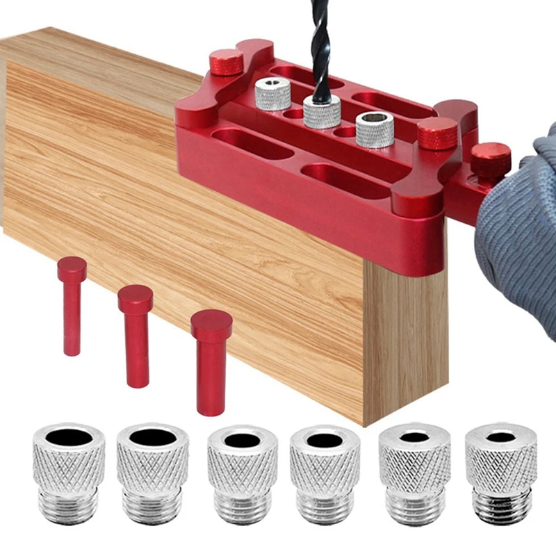 Self Centering Dowelling Jig 6/8/10Mm Dowels Jig, Wood Dowel Hole Drilling Guide Woodworking Positioner Locator