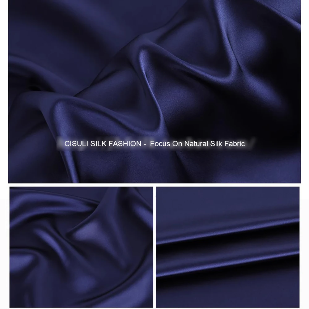 100% Pure Heavy Silk Satin Fabric 40momme Width 140cm Suits / Party Dresses Cloth Sewing Material Solid Color 24J12