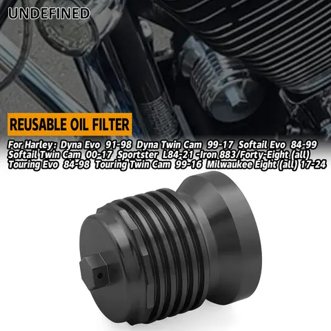 Motorcycle Aluminum Reusable Oil Filter For Harley Twin Cam Evo Dyna Softail Touring Road Glide Sportster 883 Iron Forty-Eight