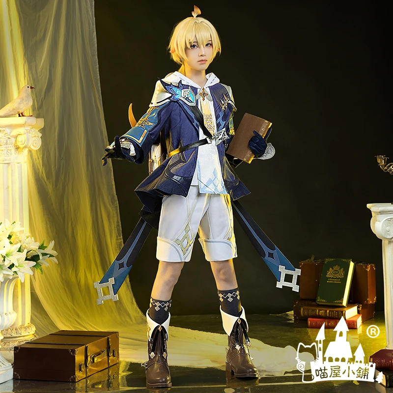 COS-KiKi Anime Genshin Impact MIKA Game Suit Cosplay Costume Handsome Uniform Halloween Carnival Party Role Play Outfit Men