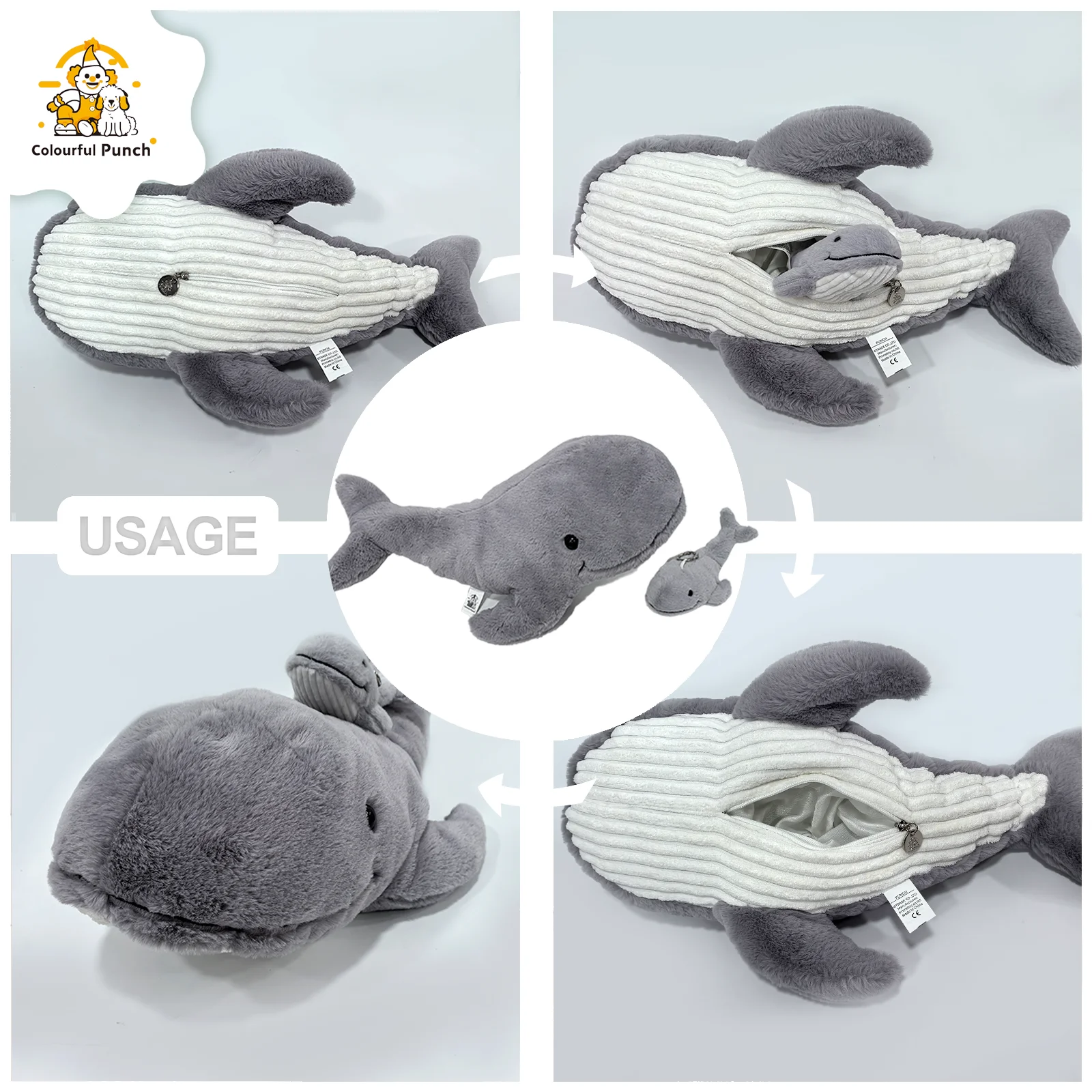 고래 진정 인형, 유아 및 어린이를 위한 인터랙티브 동반자 장난감