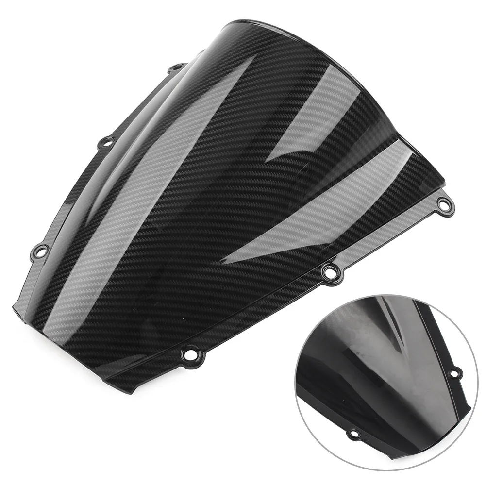 Motorcycle Double Bubble Windshield Windscreen For Honda CBR600 RR F5 2003 2004 Scratch Resistant Carbon Fiber ABS Wind Screen