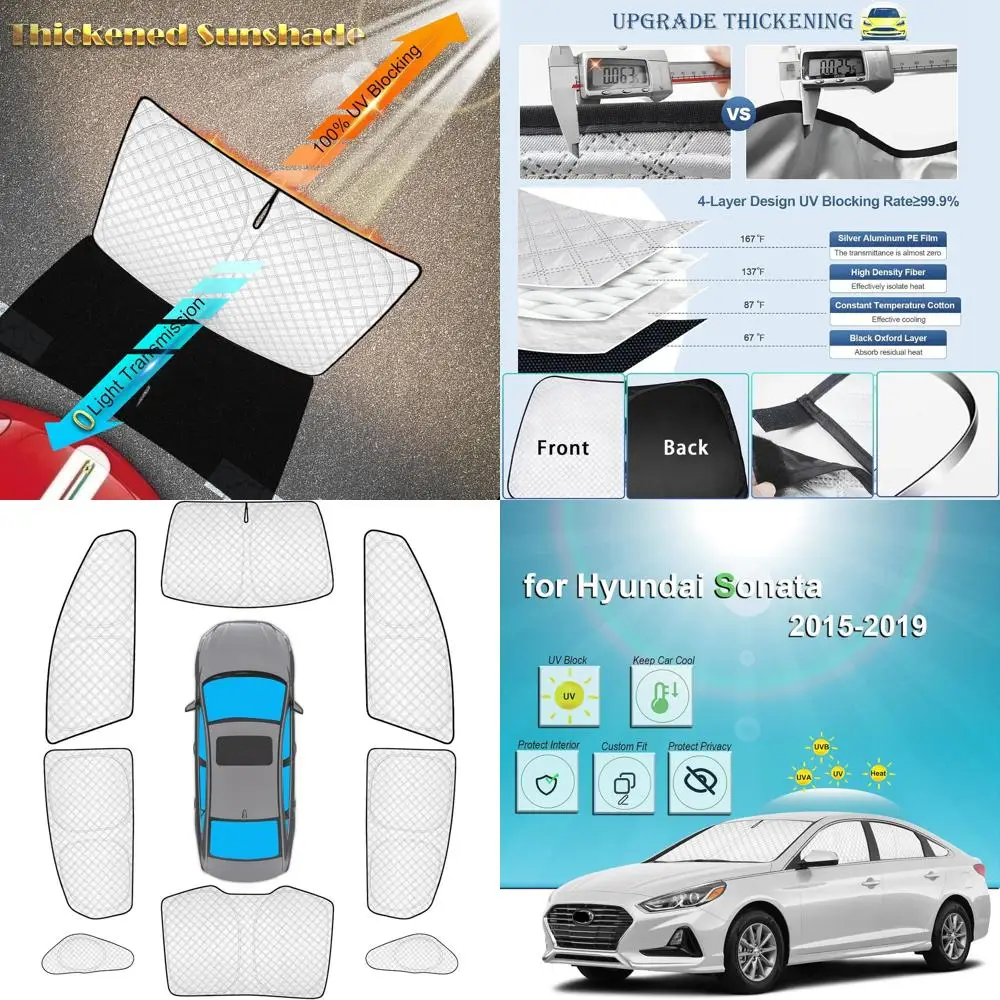 セダン車用カスタムカーウィンドウシェード（2015-2019年式）、UVカットサンシェードカバー（サイド＆リア）、プライバシー＆遮光（キャンプ用）