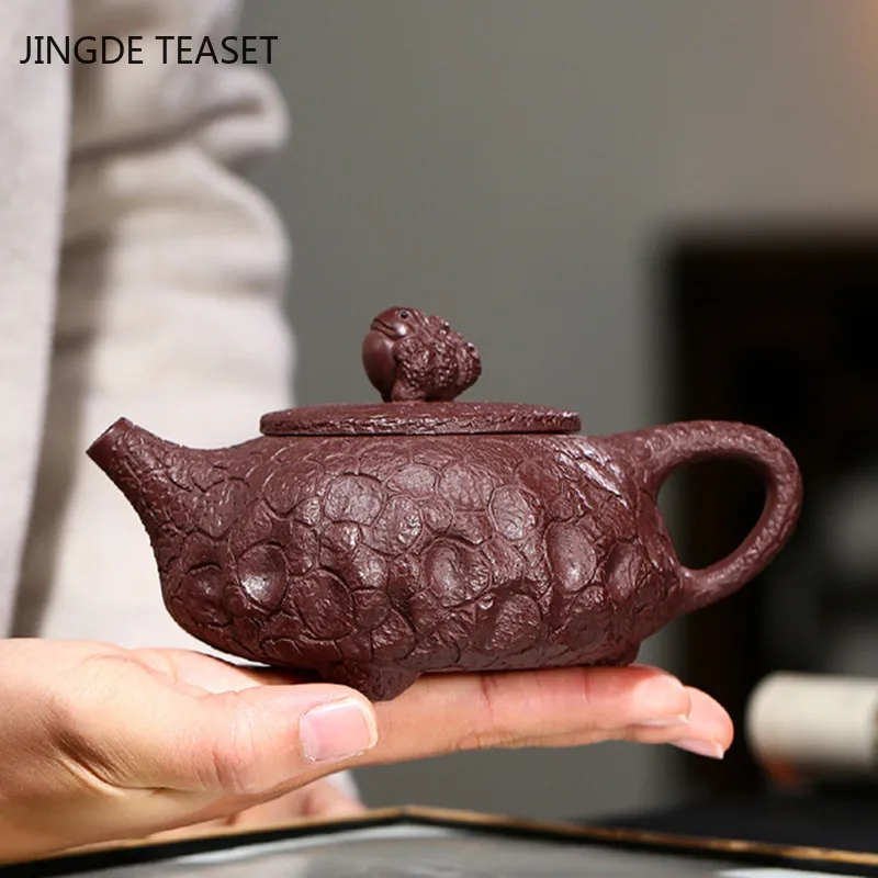 

Yixing Stone scoop tea pots Purple Clay Teapot Handmade beauty kettle Teaware Chinese Tea Ceremony Customized Gifts 230ml