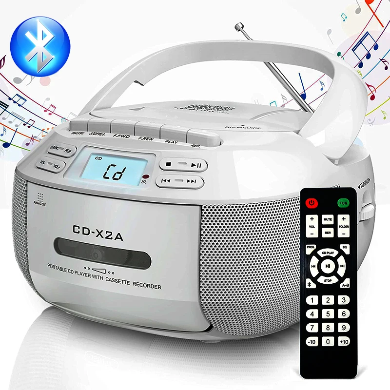 Boombox CD Cassette  Bluetooth with FM Tape Portable CD player Student Learning U disk MP3 Stereo Music Player