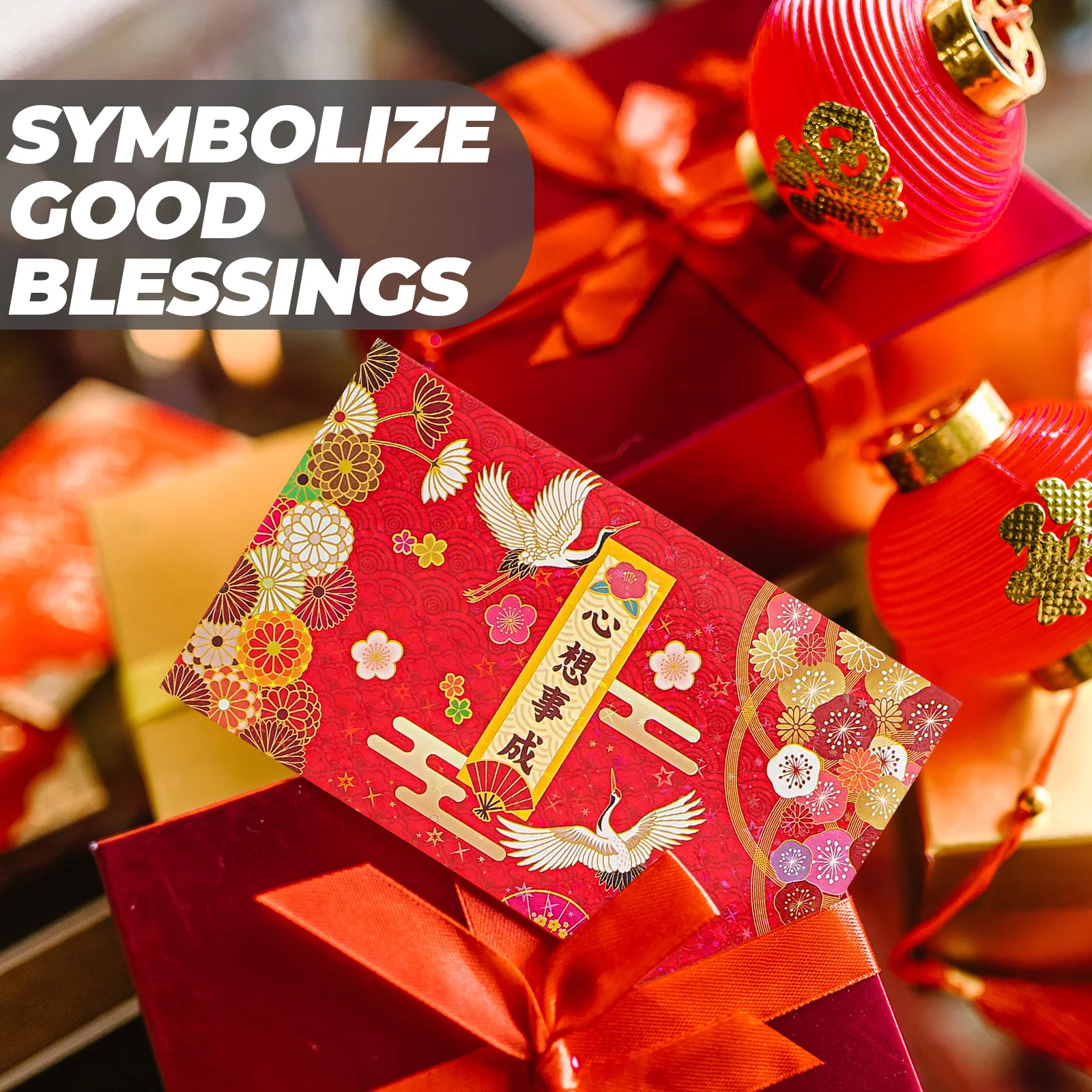 12 Pcs Gift Horizontal Red Envelope Bag Chinese New Year Packet Lai Feng Envelopes Packets Traditional Lucky Money