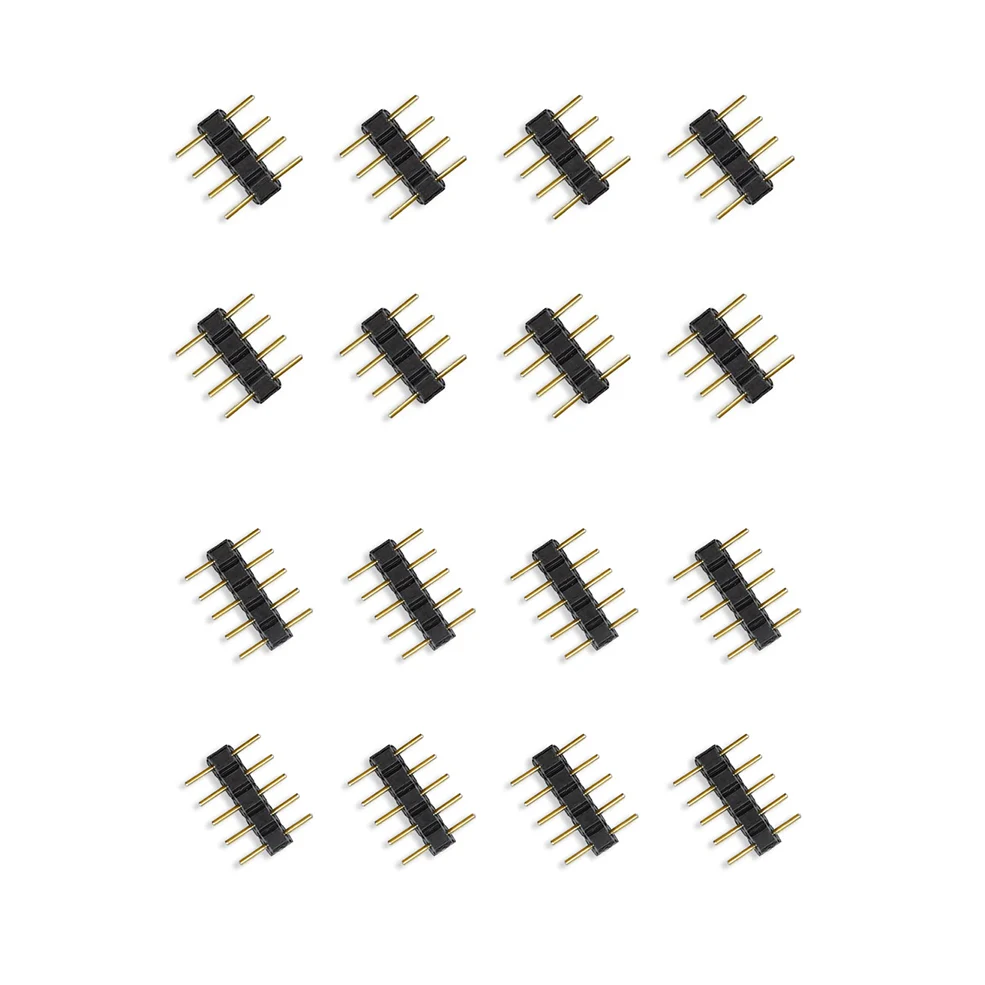 LED Connector Adapter 4Pin 5Pin Needles Male Type Double 4 Pin RGB/5 Pin RGBW RGBWW Connector For 3528 5050 Led Strip Light 10MM