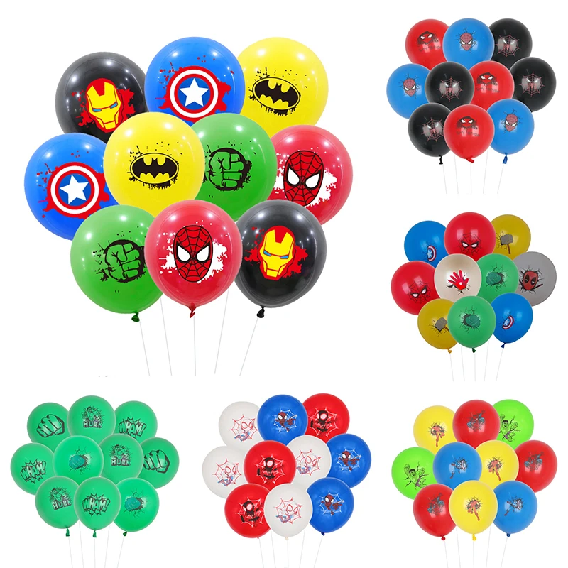 10/30/50pcs 12inch Marvel Themed Latex Balloon Set Super Heroes Balloons for Birthday Boy Baby Shower Decor Supplies Kids Toys