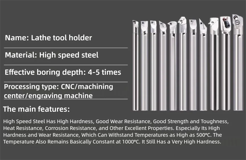 Hochgeschwindigkeitsstahl 4 5 6 7 8 10mm Anti-Vibrations-Mini-Drehmaschine CNC-Maschinenzubehör Stützwerkzeughalter Metallstab Bohrstange HSS – Detail 1