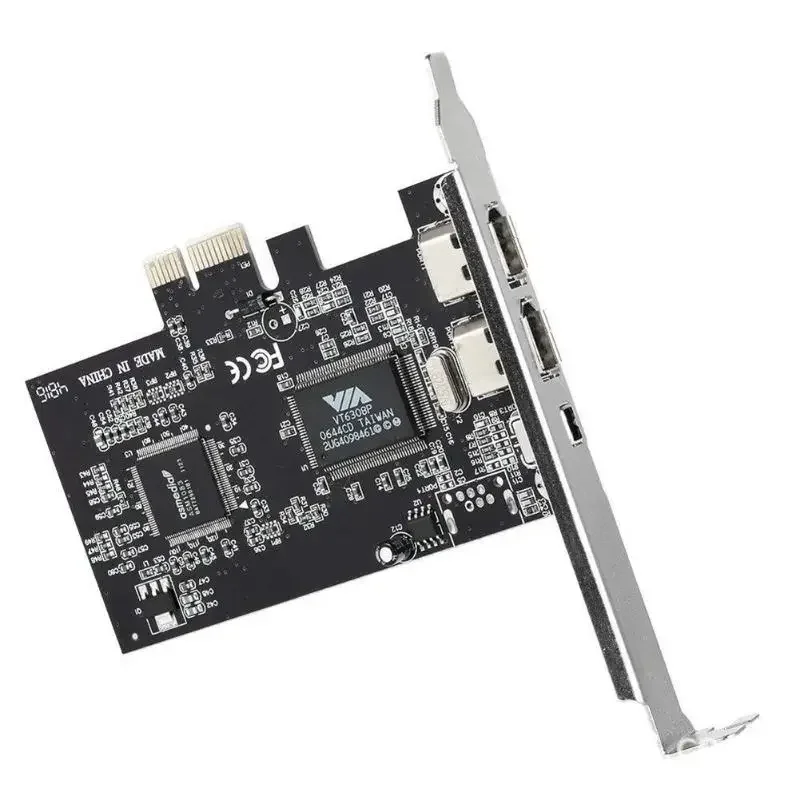 Nouvelle carte PCIe 1394 révélant la capture vidéo HD HDV, PCIe 1394 A B, carte FireWire 1394 vers PCI-e 1X pour ordinateur de bureau