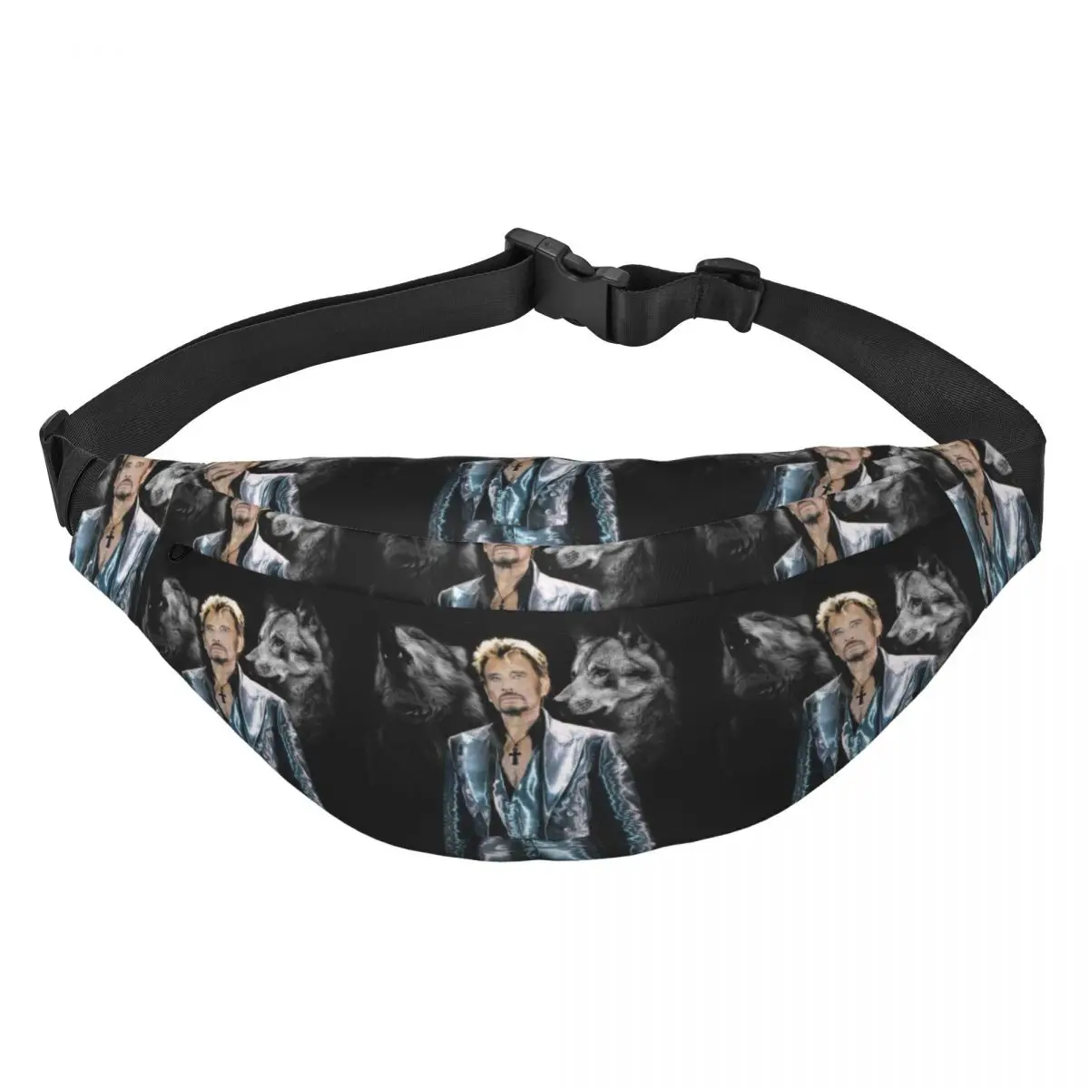 Johnny Hallyday Fanny Pack for Men Women Cool French France Singer Sling Crossbody Waist Bag Travel Hiking Phone Money Pouch