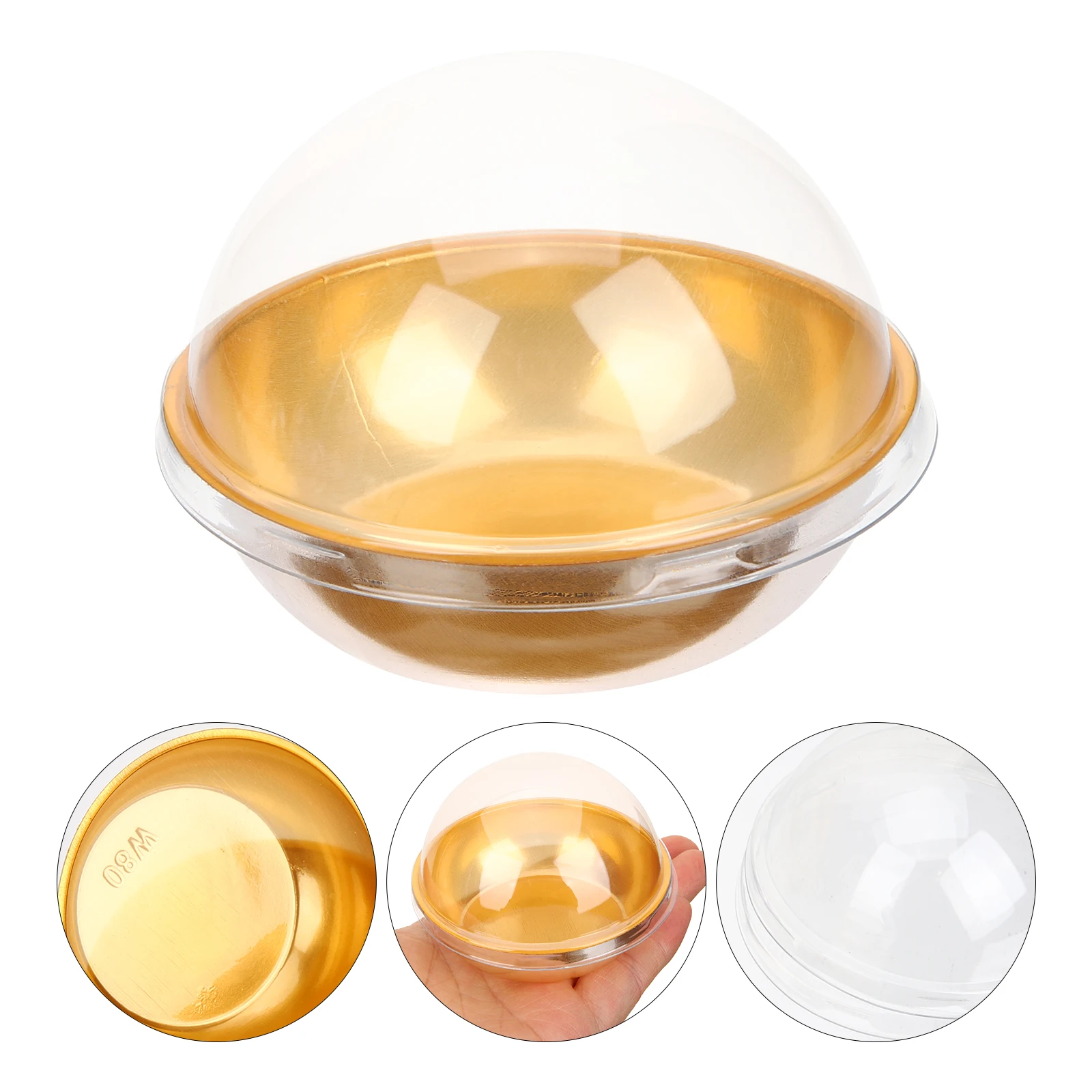 

50pcs Mini Cake Boxes Clear Round Dome Food Containers Cupcakes Cookies Storage Transparent Portable Small Packaging Boxes For