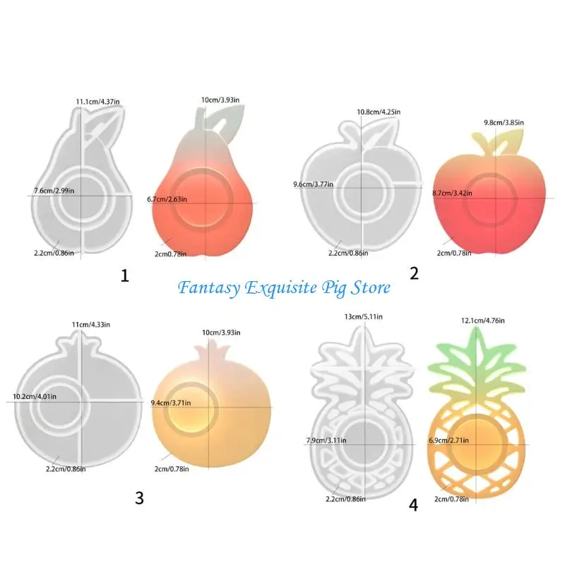 سهولة إطلاق القالب السيليكون لصياغة شموع الشمعة على شكل فاكهة على شكل شمعدان قاعدة الشمعدان قاعدة الصنع مجوهر