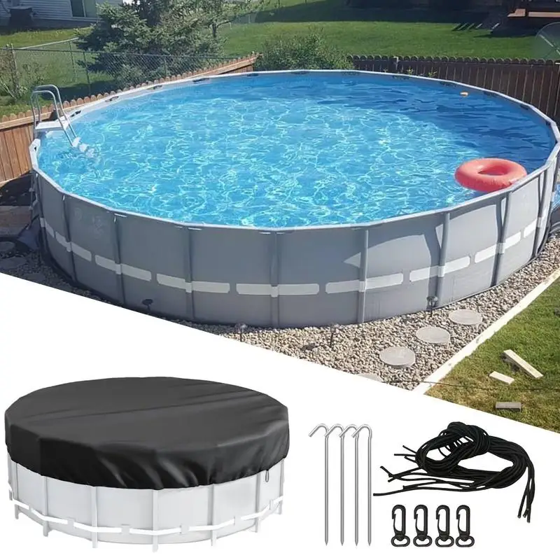 Round Pool Cover Inground Solar Covers For Above Ground Pools Heavy Duty Tear-Resistant Summer Pool Protector Accessories