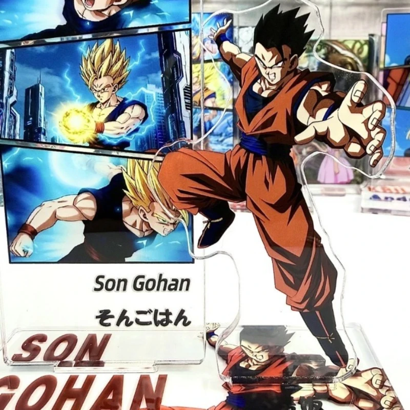 Dragon Ball Son Goku Vegeta Trunks Kame Sennin Chi Chi Acryl-Markenfigur, doppelseitig, hochauflösend, exquisite Desktop-Dekoration – Detail 3