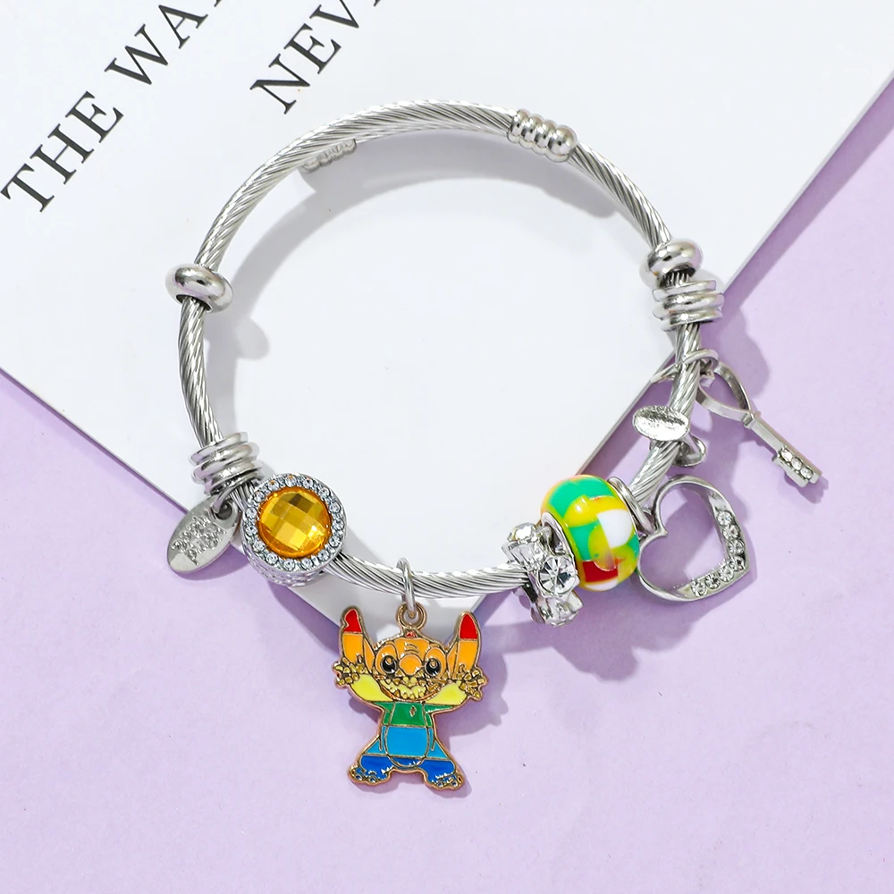 ديزني ليلو وستيتش سحر سوار لطيف أنيمي الشكل قلادة الإسورة متعة هدية عيد ميلاد لمحبي ﻿