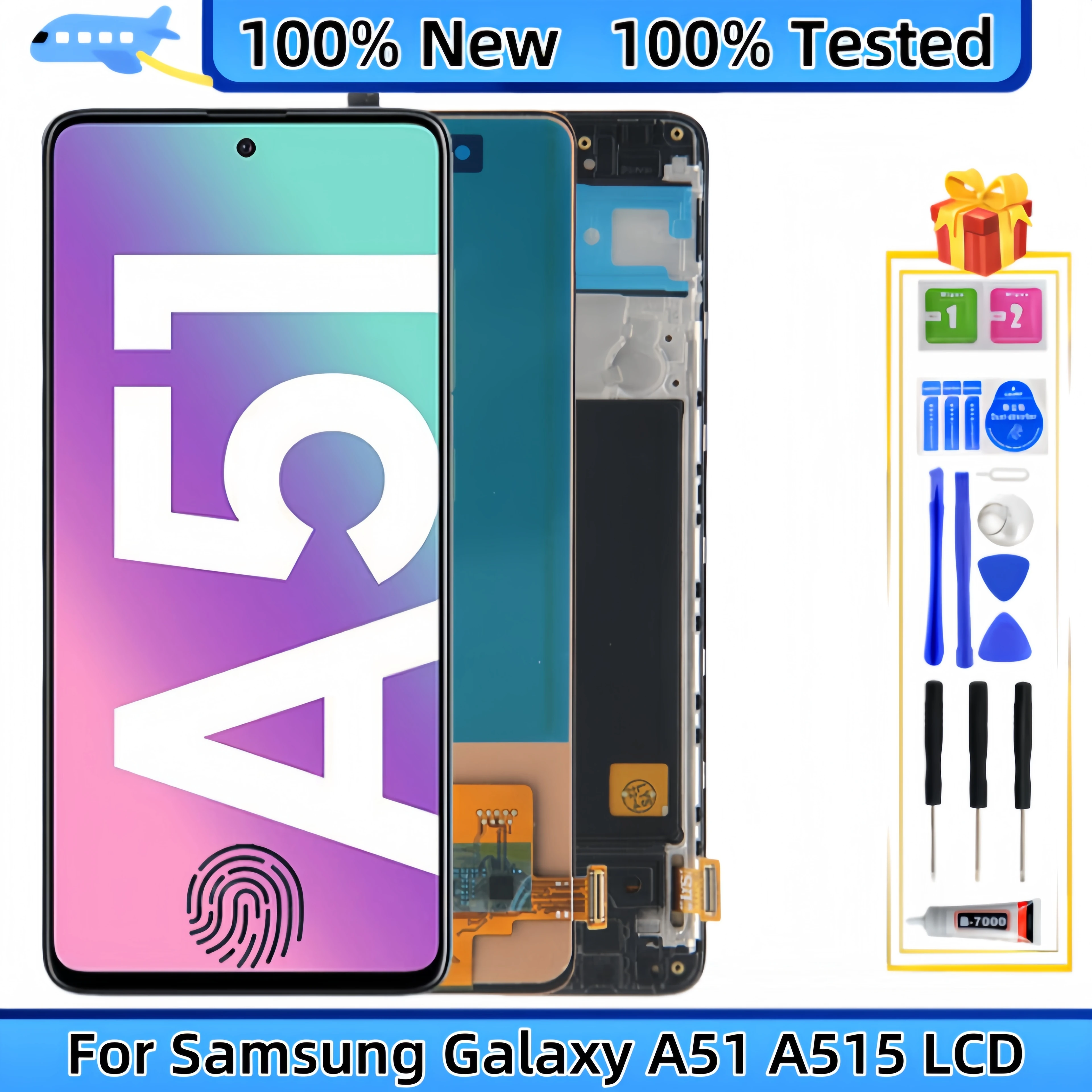 

For Samsung Galaxy A51 4G A515F SM-A515F/DS A515U A515W A515X S515DL LCD Display Touch Screen Digitizer Assembly Replacement