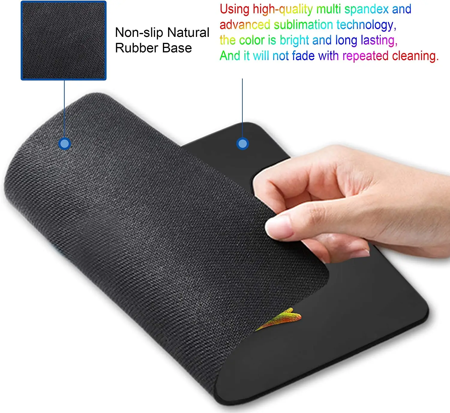 Mouse Pad with Personalized Chameleon Design Non-Slip Rubber Computer Mouse Pad for Kids Laptop Small Mouse Mat 9.5X7.9 Inch