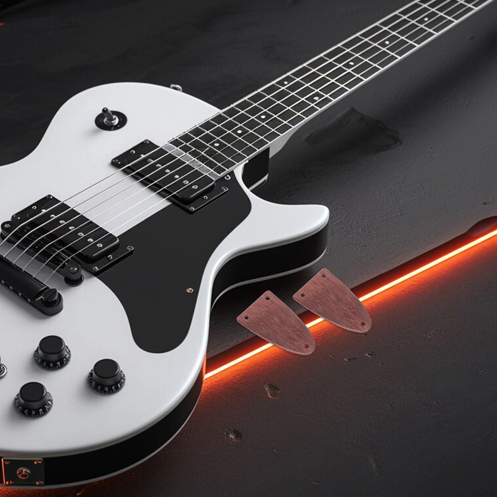 2 قطعة الخشب الصلب الغيتار الكهربائي الجمالون قضيب يغطي 3 ثقوب ل باس القيثارة استبدال أجزاء الغيتار اكسسوارات أداة #5