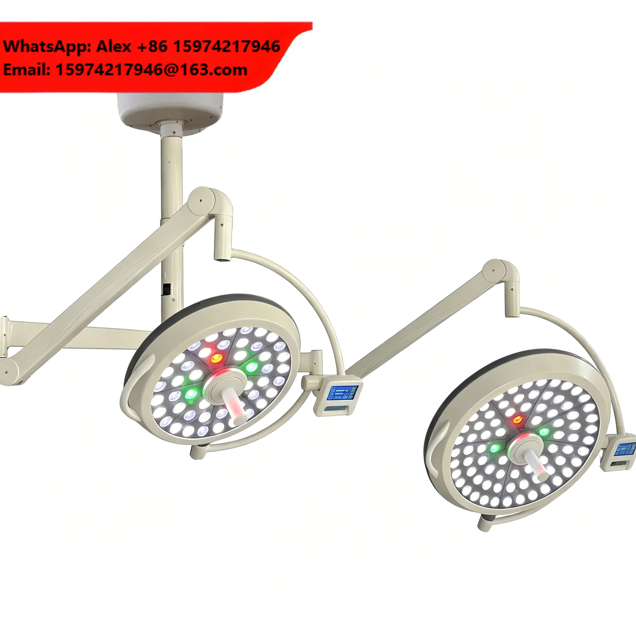 Electric Operating Lamp Ceiling Double Dome 160000 Lux 1m CRI Ra 96 3000-6700K Adjustable Color Temp Touch Control Panel For