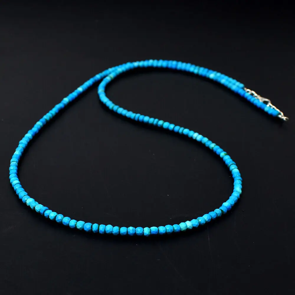 الأوجه 89 قيراط الأرض المصنوعة من الفيروز الأزرق شكل دائري مطرز قلادة JK 06E301A