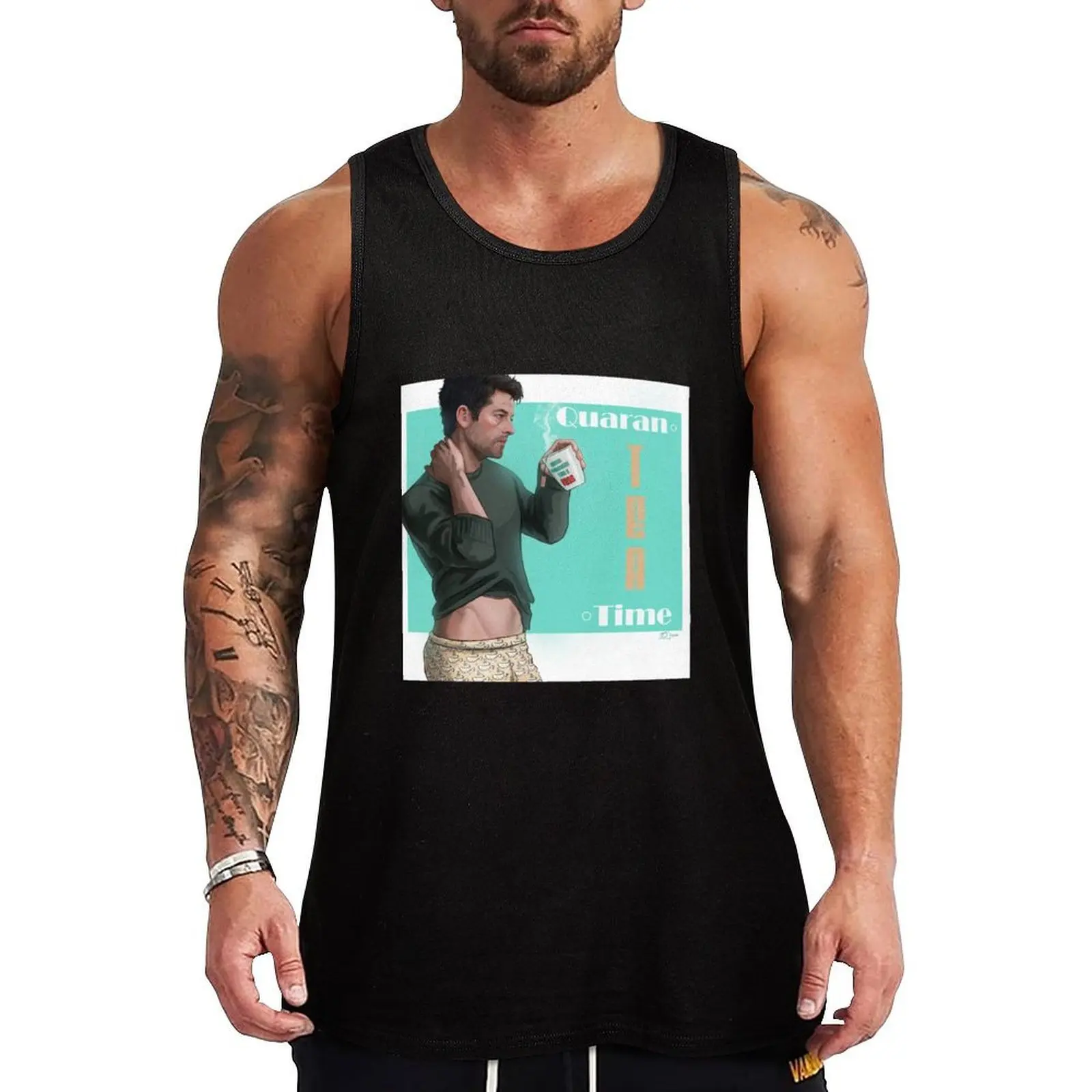 

Quaran-Tea-Time Castiel Tank Top Everyday Wear Tank Top Comfortable Lightweight Shirt