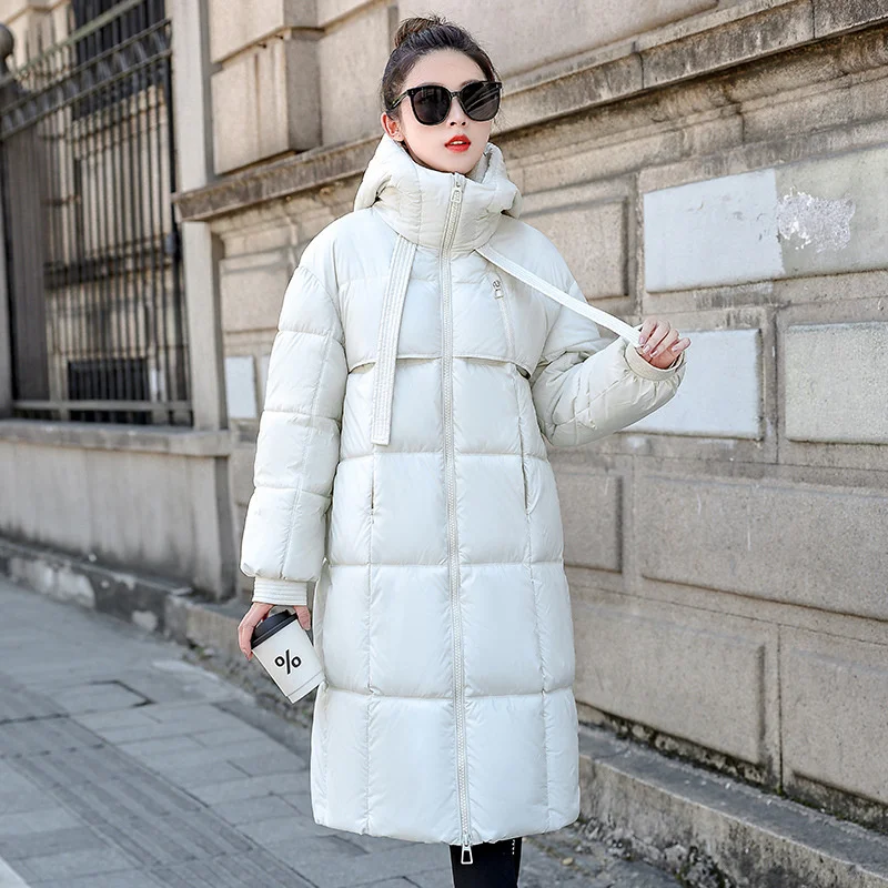 Winter Coat 2024 New Women Thick Warm Down Cotton Jacket Korean Loose Hooded Coats Female Parkas Casual Long Overcoa Outerwear