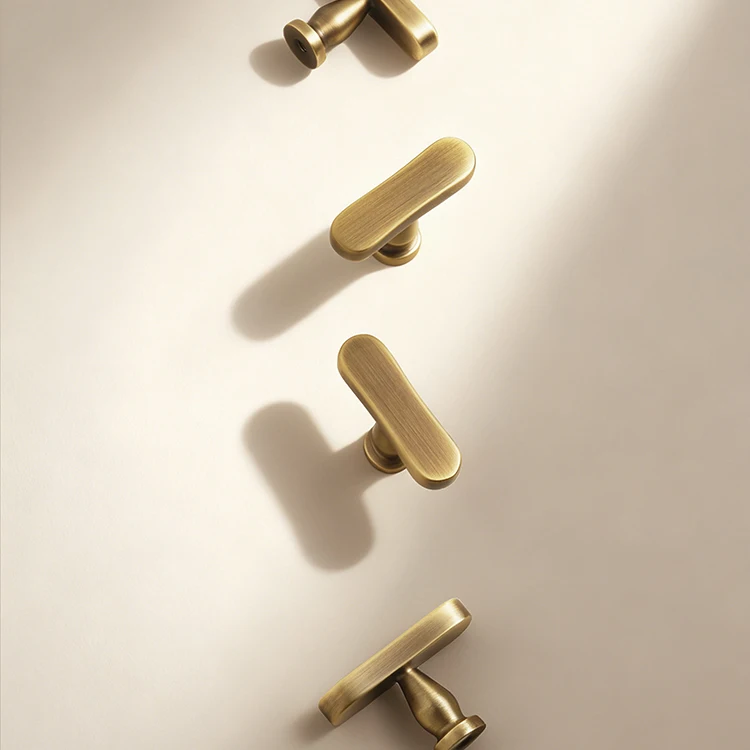 Dooroom Möbelgriff aus massivem Messing, T-förmig, Schrankknopf für Kleiderschrank, Schminktisch, Schublade, Schuhschrank, Großhandel verfügbar – Detail 11