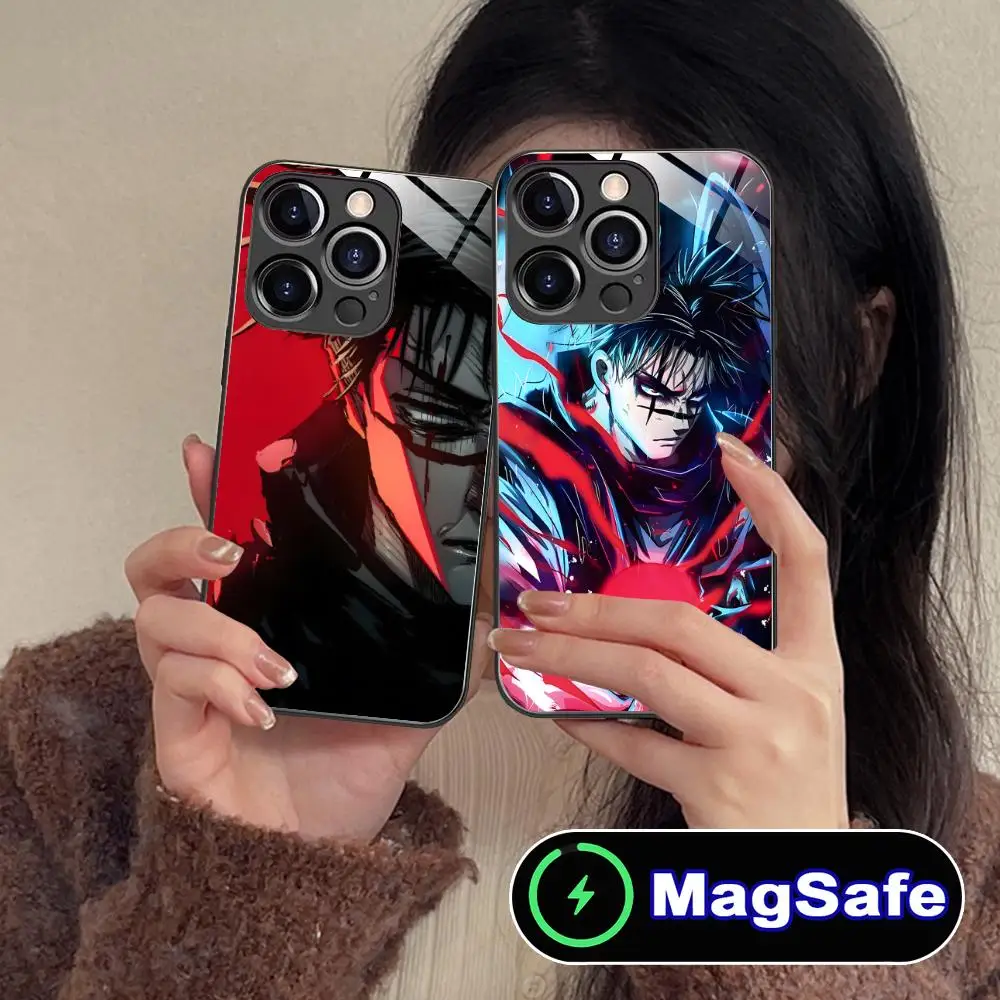 

Jujutsu Kaisen Choso Mobile Phone Case for iPhone 16 15 14 13 12 11 Pro Max Plus Mini MagSafe Glass Colour Protective Cellphones