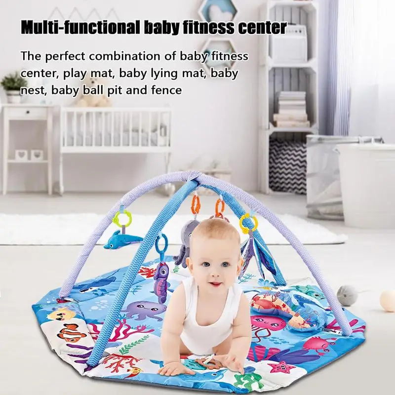 Kids Gym Mat 7-in-1 Activity Gym Mat Musical Activity Center for Toddler Newborn Fitness Music Toys Flexible Kids Activity Play