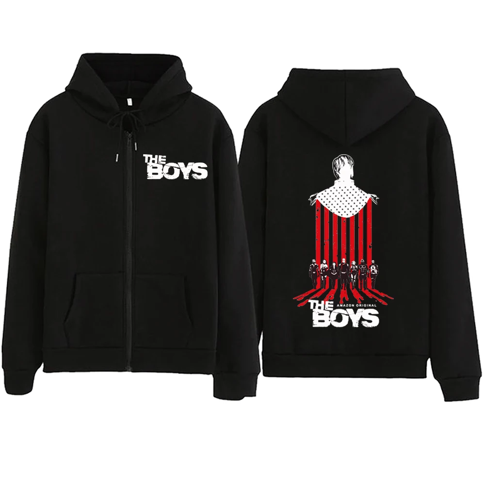 The Boys The Homelander Zipper Hoodie Harajuku Pullover Tops Popular Music Sweatshirt