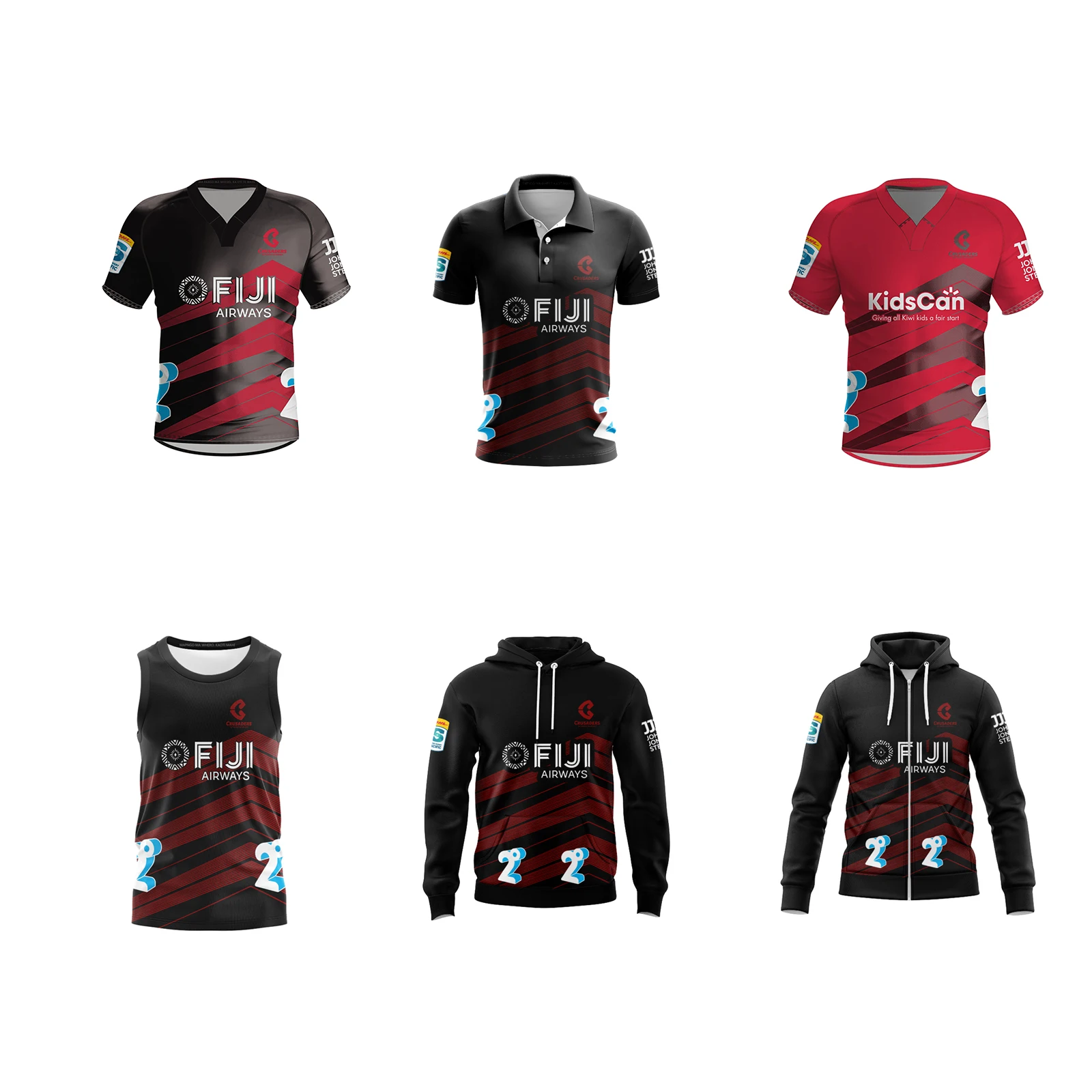 2024 NZ Crusaders Mens Replica Home/Away Hoodies Vest Super Rugby Jersey Customize