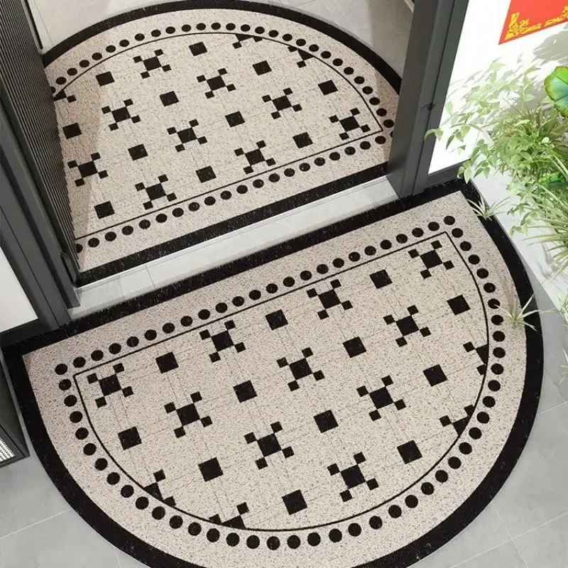1 Pcs Semicircular Simplified Wire Loop Doormat Anti-Slip Cuttable Floor Mat Home Kitchen Entrance Home Floor Decoration