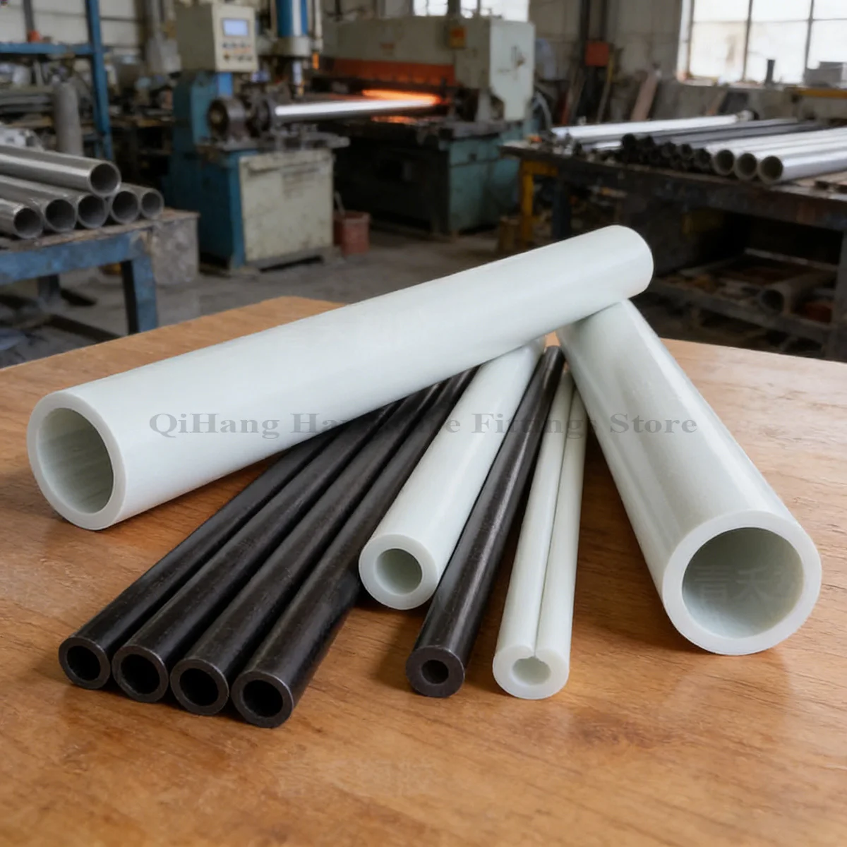 L500mm White Black High Hardness Fiberglass Tube, OD 3-25mm Hollow Glass Fiber Rod, High Strength Hard Plastic Insulation Pipe view 6