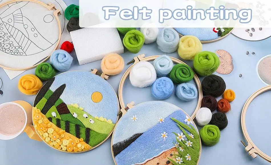 Kit Laine Cardée Pour Feutre Artisanat Laine Créative Kit Laine Cardée à Feutrer - 72 Couleurs