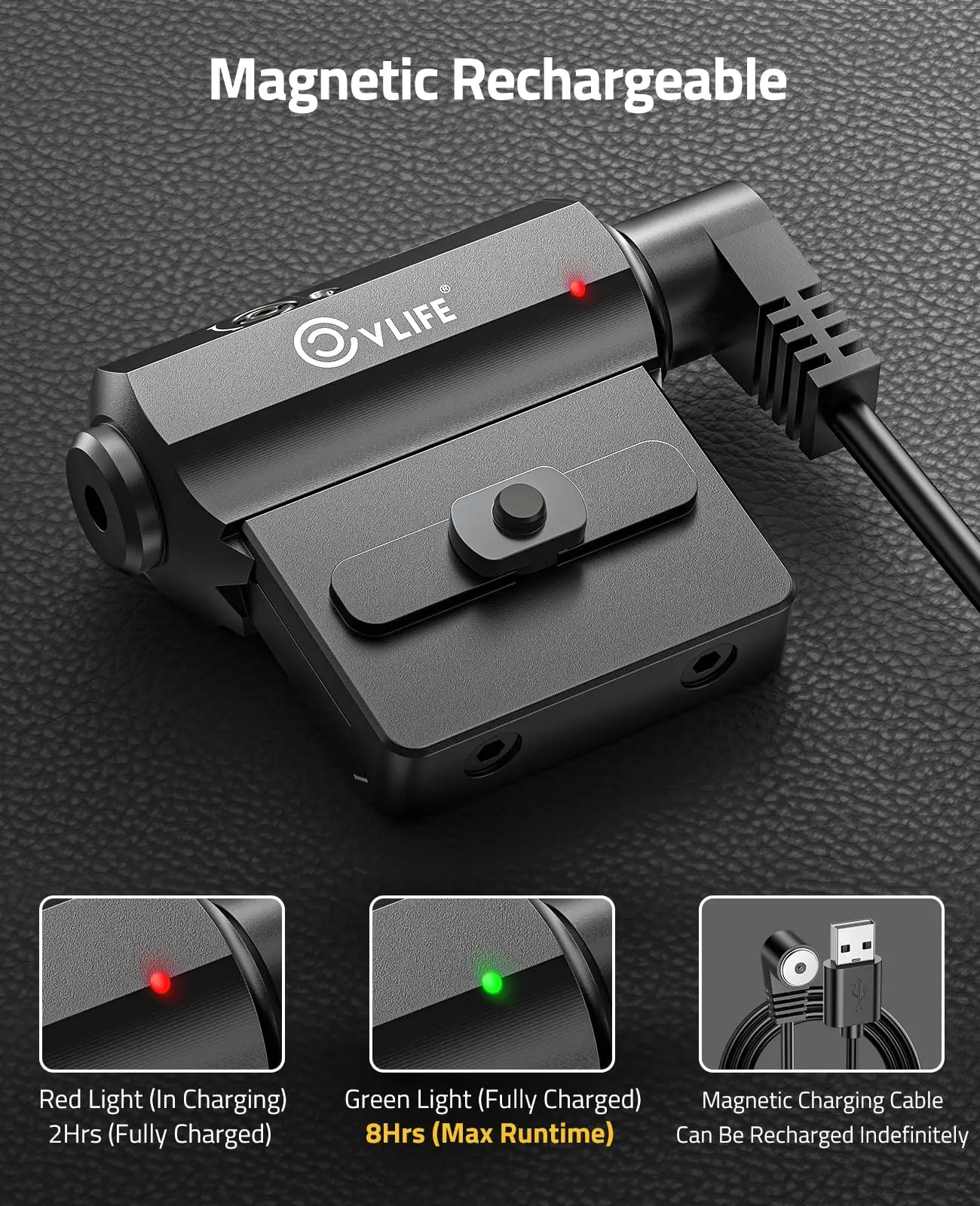 CVLIFE Rifle Red/Green Laser Beam Sight Low Profile Tactical Laser Sights Rechargeable Compatible with Picatinny Rail - view 4