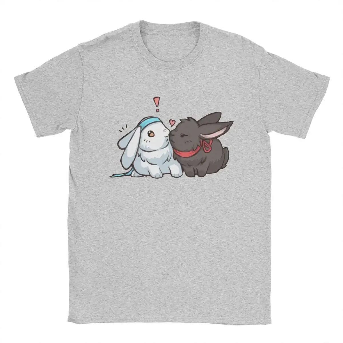 Men Mo Dao Zu Shi Vintage 100% Cotton Tee Shirt Short Sleeve T Shirt Unique Tops Wangxian Bunnies The Untamed T-Shirt  harajuku