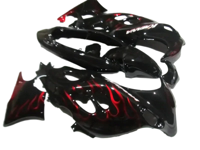 Motorcycle Fairings Kit for SUZUKI GSX600 750F 03 04 05 06 GSX600F GSX750F 2003 2004 2005 2006 Red Flames Black Bodywork Set