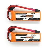 2 Packs CNHL MiniStar 450mAh 11.1V 3S 70C Lipo Battery with XT30U