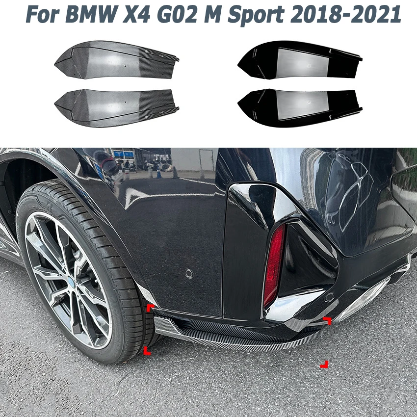

Car Rear Rear Wrap Corner for BMW X4 G02 M Sport 2018-2021 Rear Bumper Diffuser Splitter Auto Aftermarket Accesssoreis Parts
