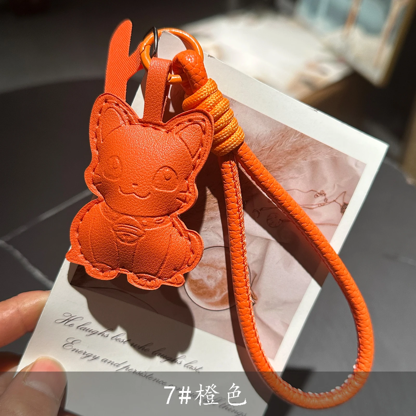 

Vintage Style Cat Bag Pendant PU Leather Lightweight Design Cat Hanging Rope Rope Attachment Cartoon Design