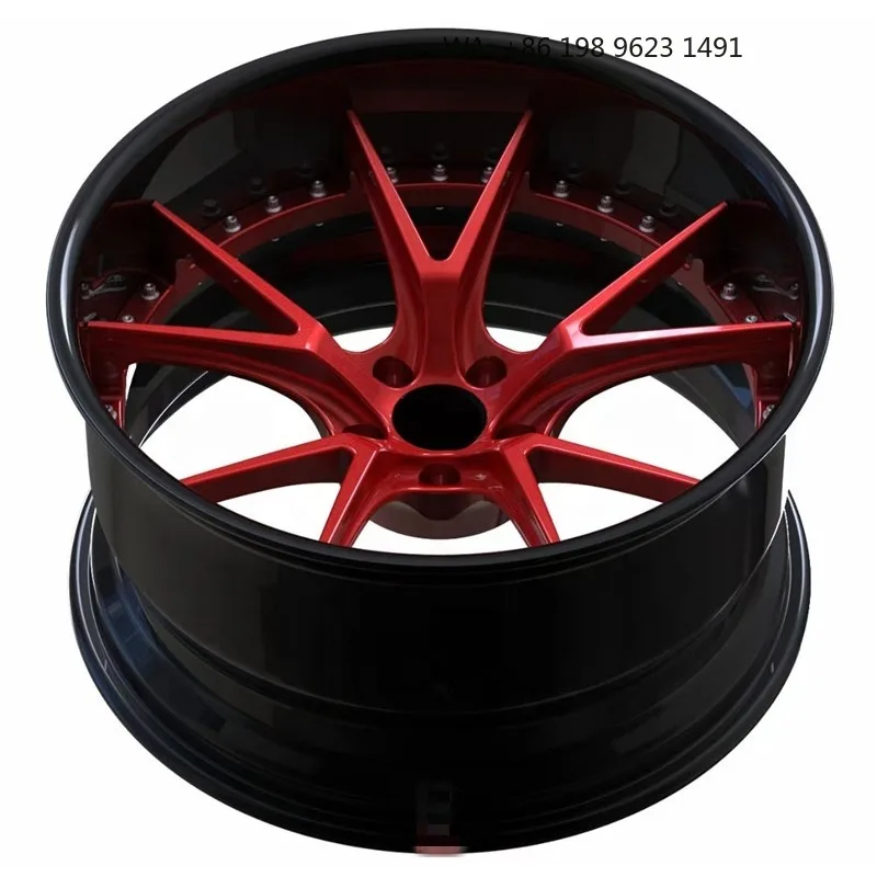 High-end customized deep concave forged alloy wheel hub, multi-inch single-piece sport rims, 5×3 PCD, gold polished finish