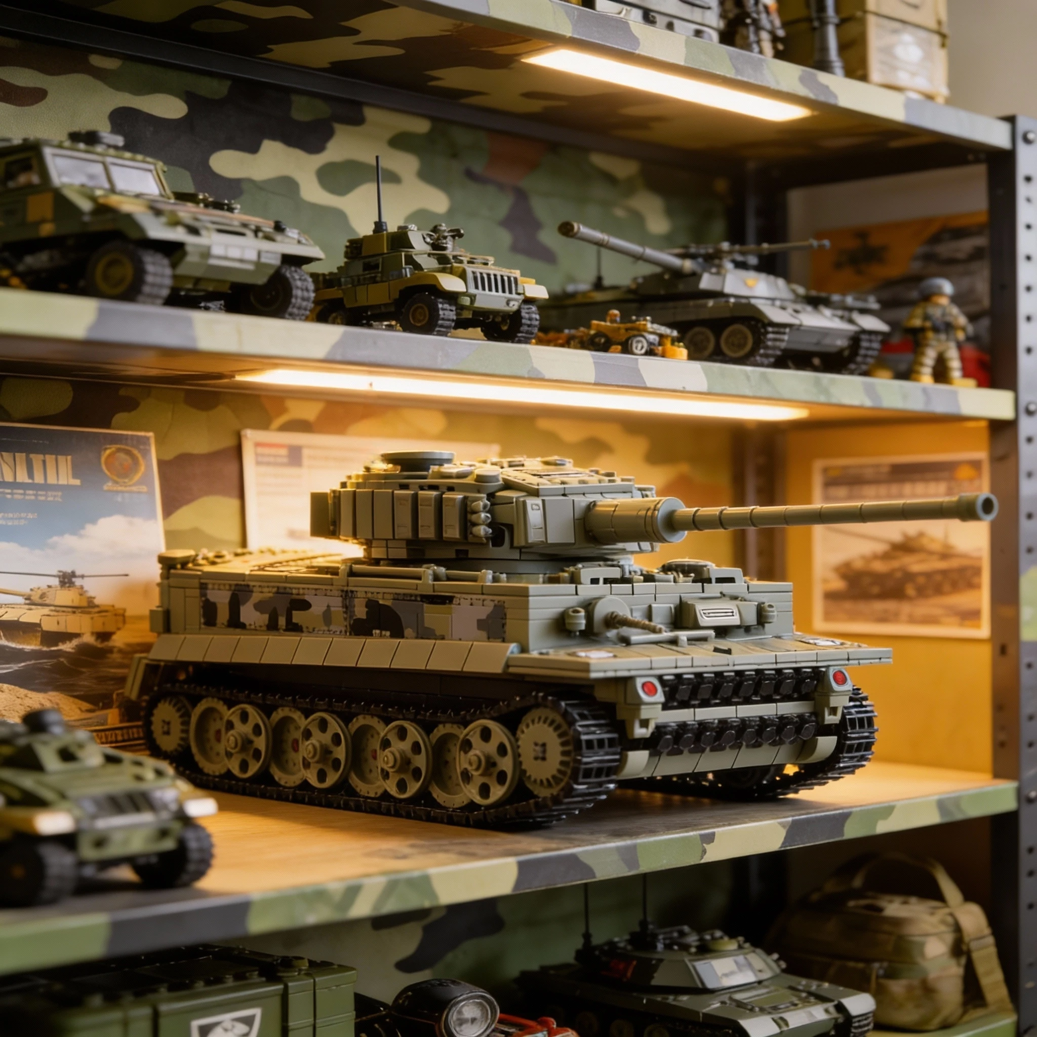 Militärserie Bausteinmodell Tiger Panzer Schwerer Panzer Bausteinset Kreatives Spielzeug aus dem Zweiten Weltkrieg Geeignet als Weihnachtsgeschenk